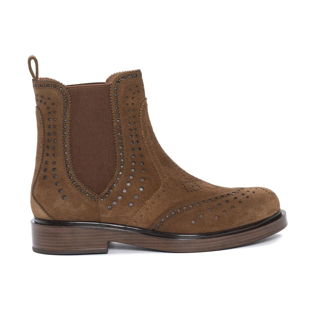 BOTIN PLANO SELINE VELOUR TOFFE - Imagen 2