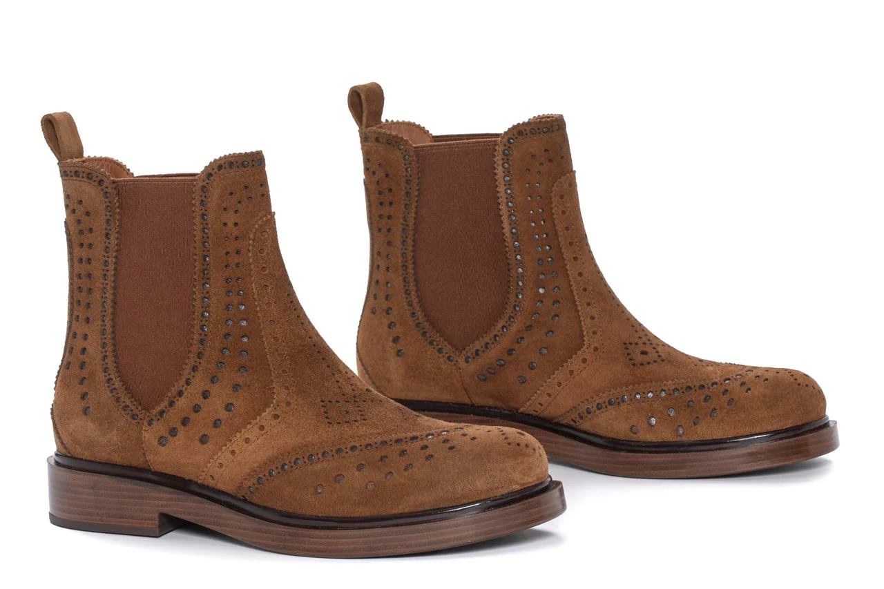 BOTIN PLANO SELINE VELOUR TOFFE - Imagen 3