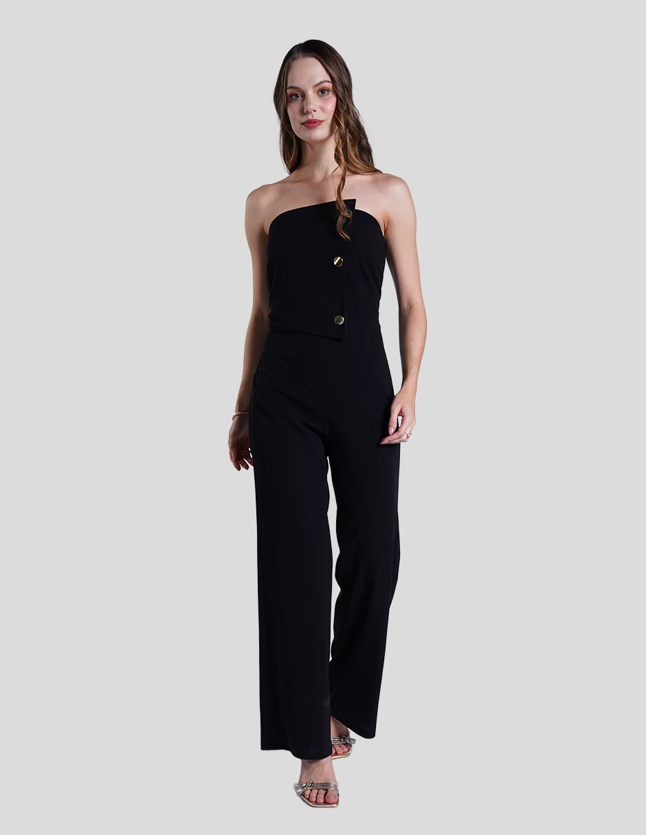 Jumpsuit largo negro off shoulders - Imagen 2
