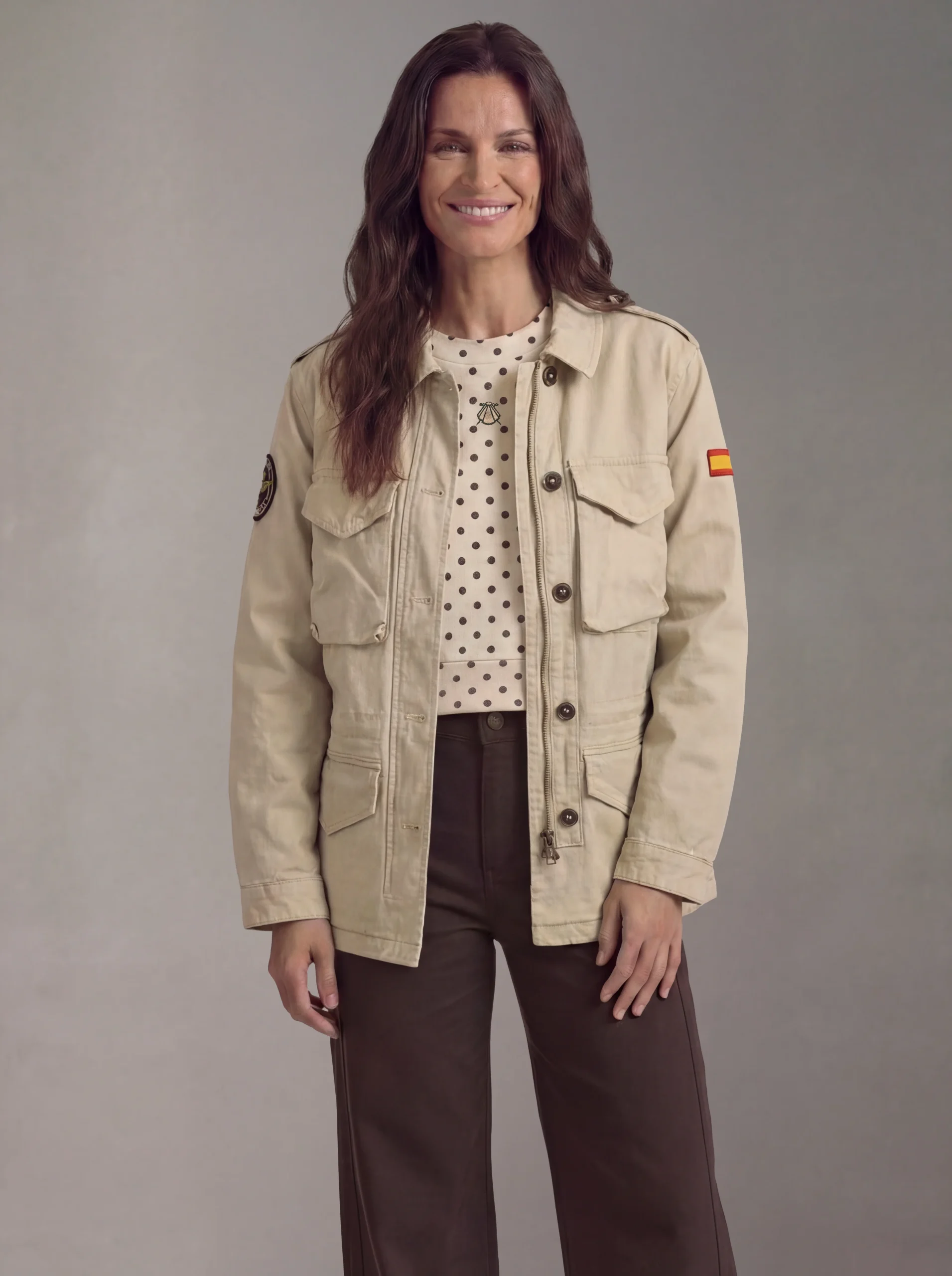 Chaqueta Sahariana Arena Mujer - Imagen 2