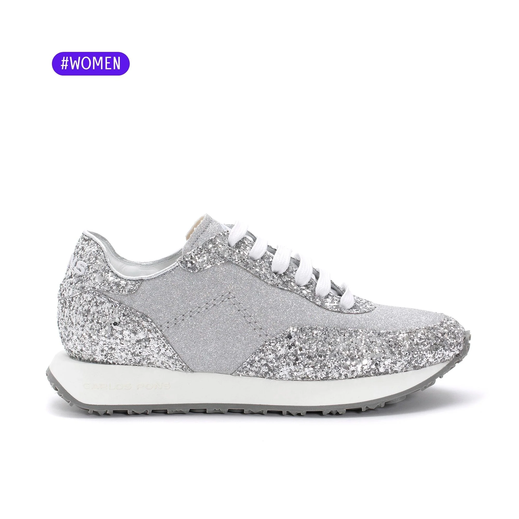 SNEAKER RUNNER GLITER PLATA - Imagen 2