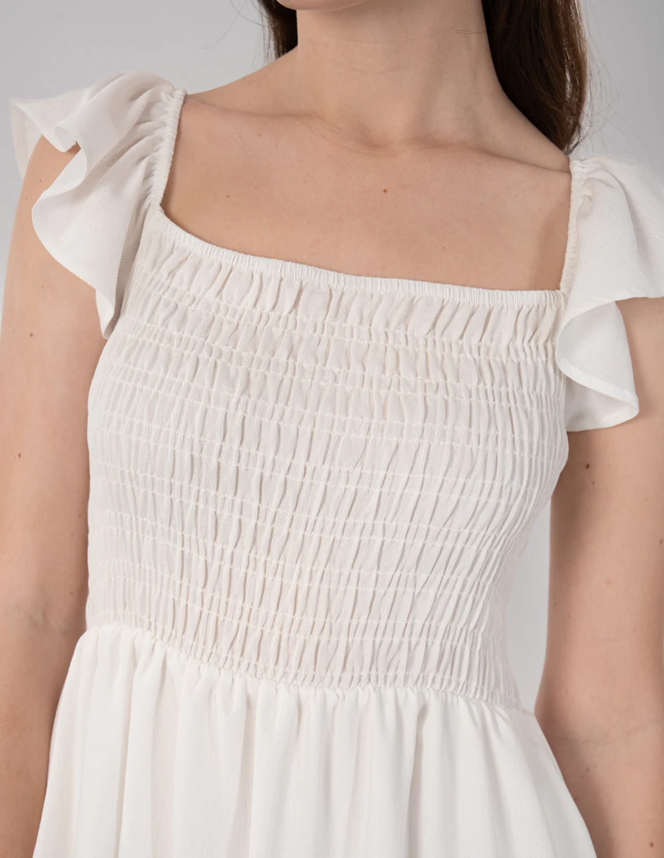 Vestido blanco estampado floral - Imagen 5