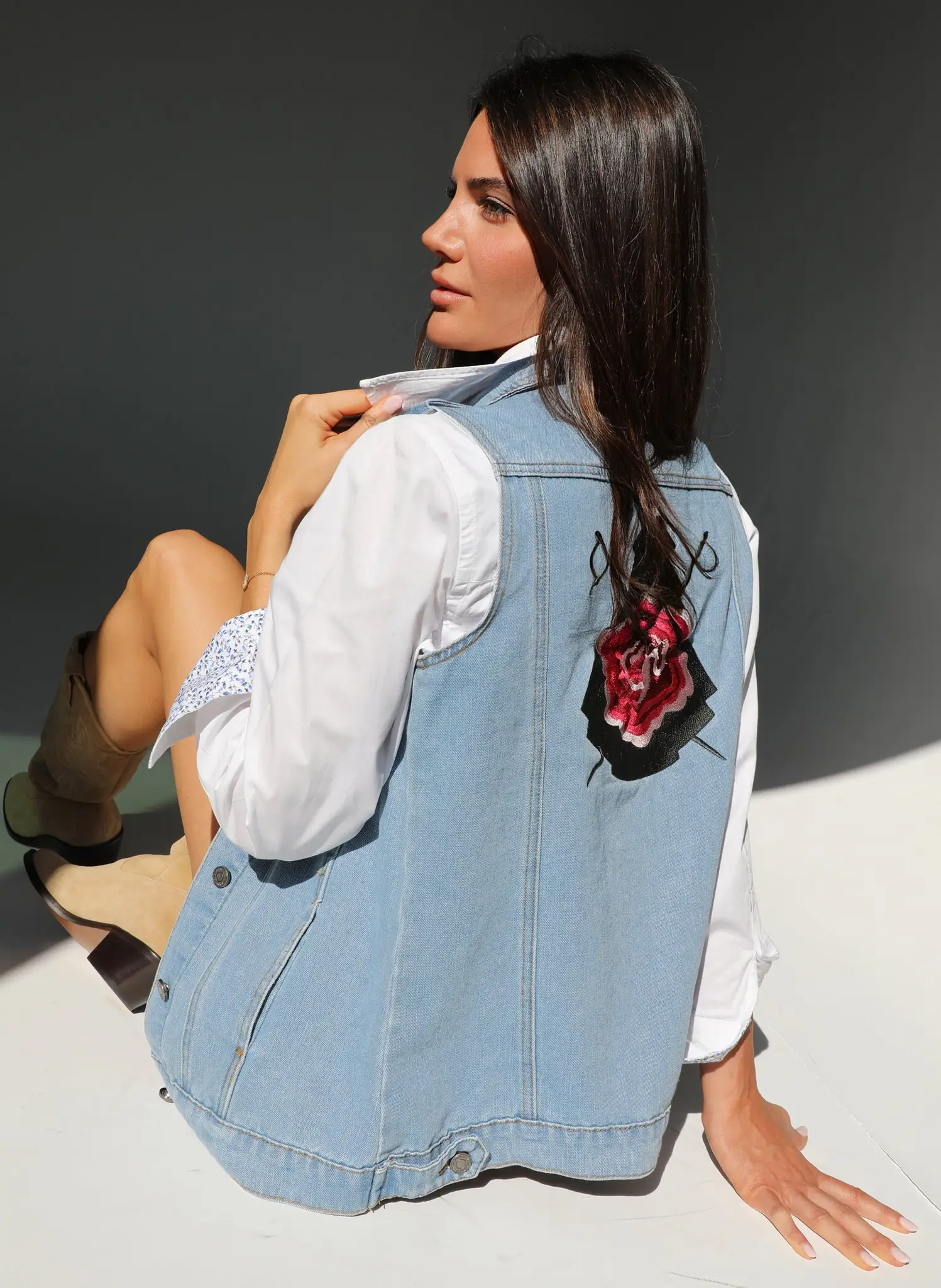 Chaleco Vaquero Clavel Mujer - Imagen 2