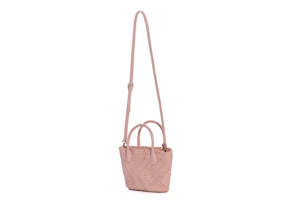 BOLSO DE MANO V210 TRENZADO NUDE - Imagen 3