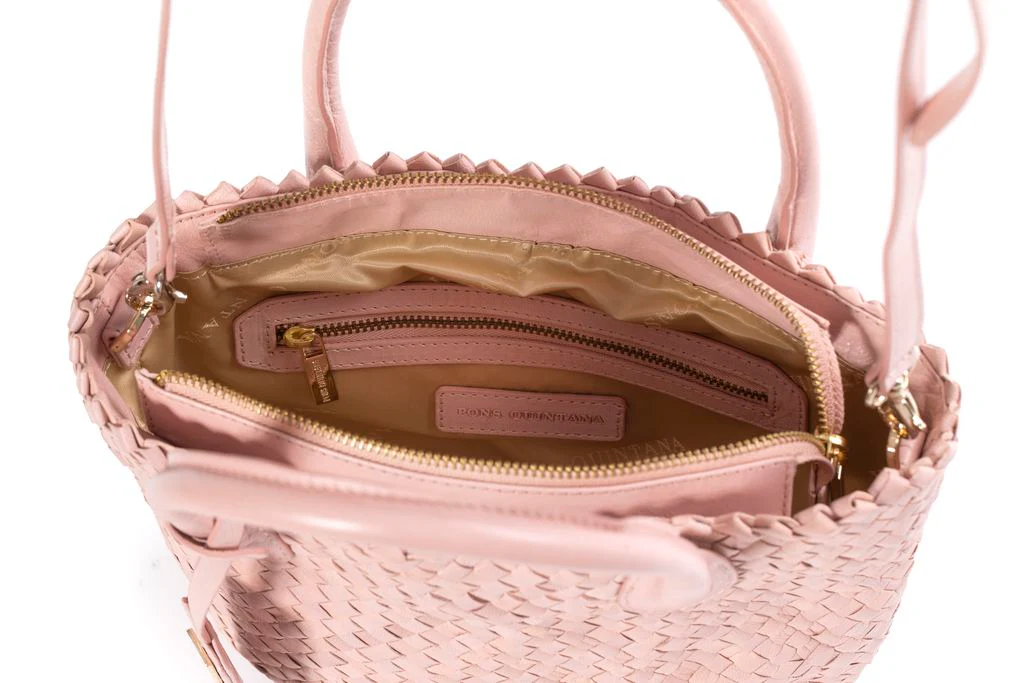BOLSO DE MANO V210 TRENZADO NUDE - Imagen 4